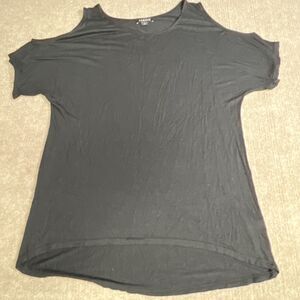 Trouvé‎ Cold Shoulder Black Short Sleeve Top Small Oversized Soft Nordstrom